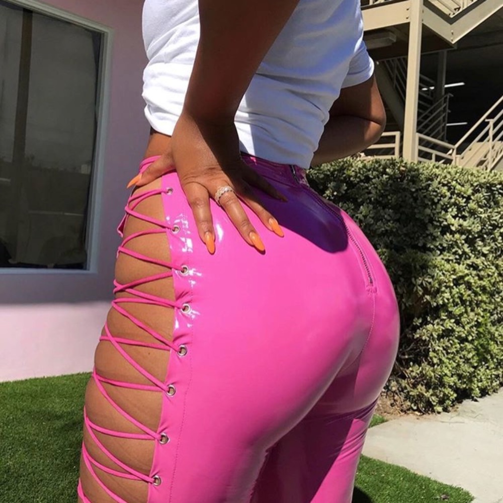 Laced Patent Pants